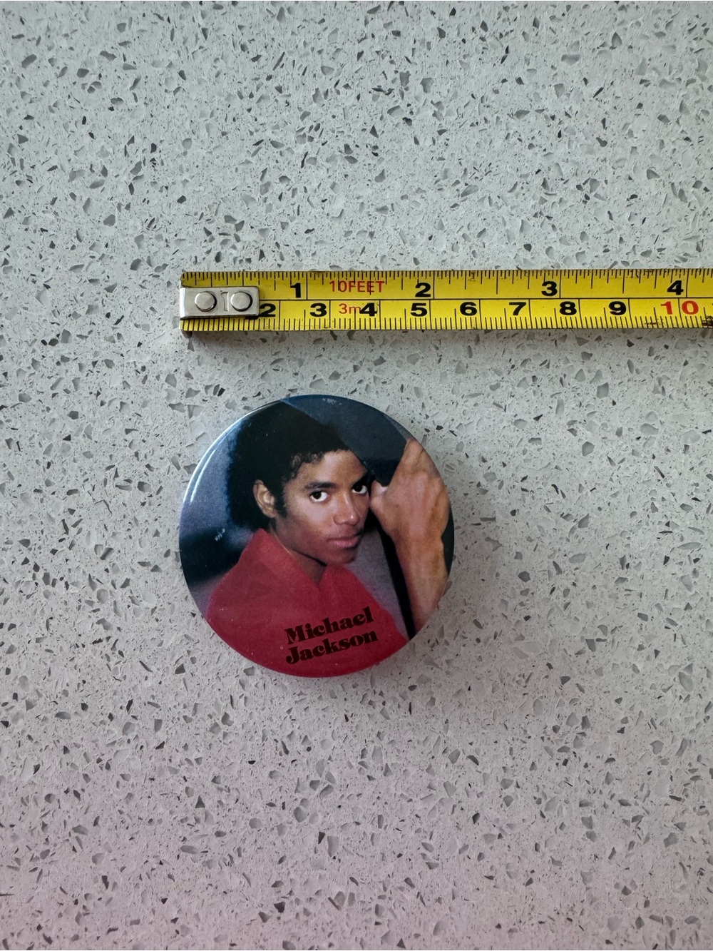 Michael Jackson- Collectible Music Pin - Red and Black Portrait Button